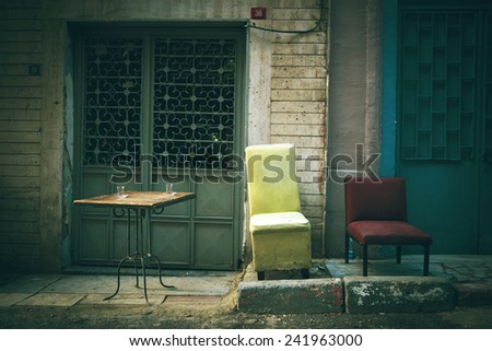 Rustic Antique Furniture Outdoors Tranquil Scene No People