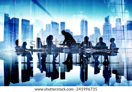 Business People Corporate Meeting Cityscape Professional Concept