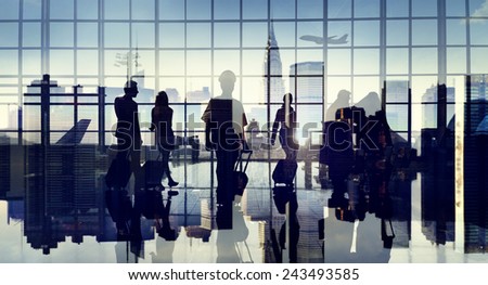 Business People Silhouette Cabin Crew Airport Professional Occupation