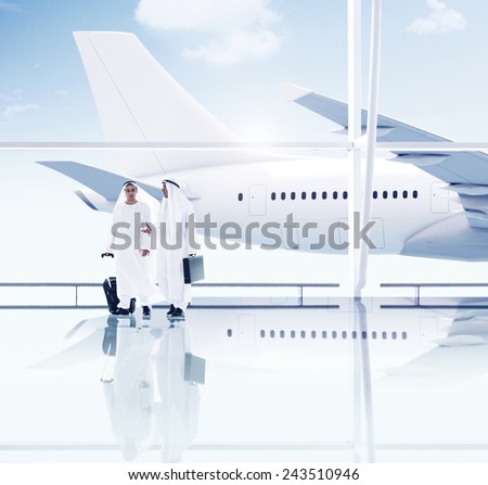 Airport Travel Business Middle Eastern Ethnicity Airplane Concept