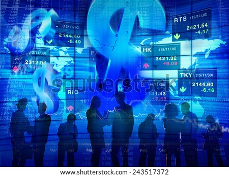 Stock Market Exchange Dollar Currency Colleague Team Occupation Concept