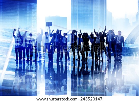 Corporate Business People Success Team Celebration Concept
