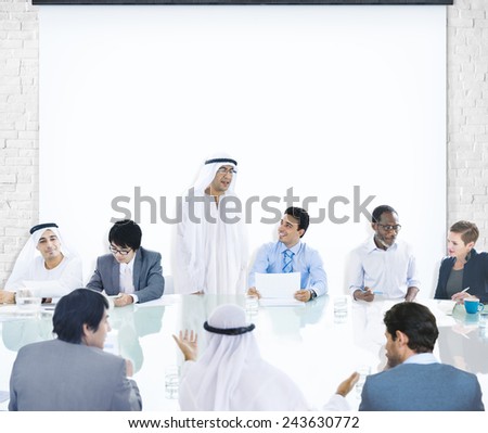 Business People Corporate Meeting Presentation Corporate Diversity Concept