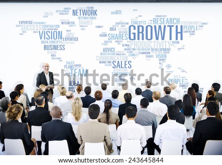 Business People Meeting Leader Speaker Growth Concept