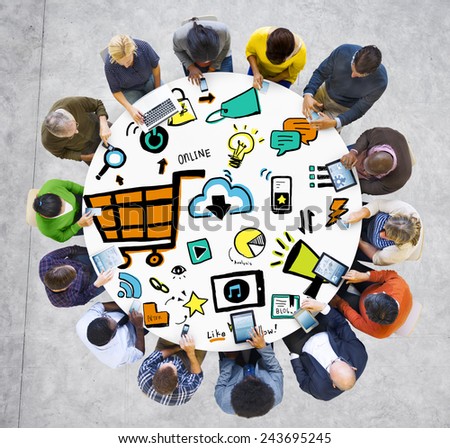 Diversity People Online Marketing Digital Communication Meeting Concept