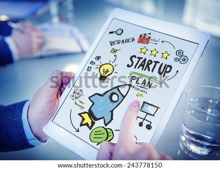 Start Up Business Launch Success Device Browsing Concept