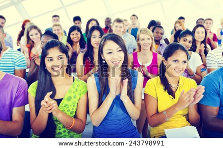 Group People Casual Learning Lecture Applause Clapping Concept