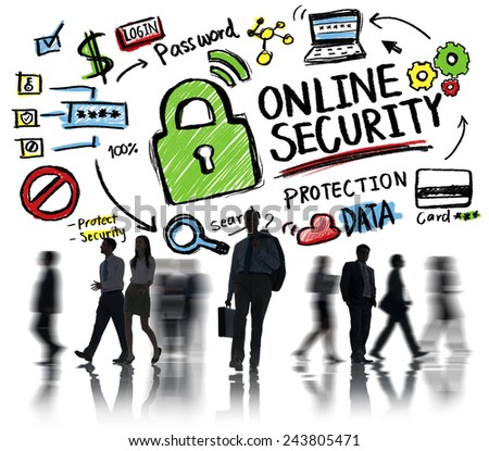 Online Security Protection Internet Safety Business Commuter Concept