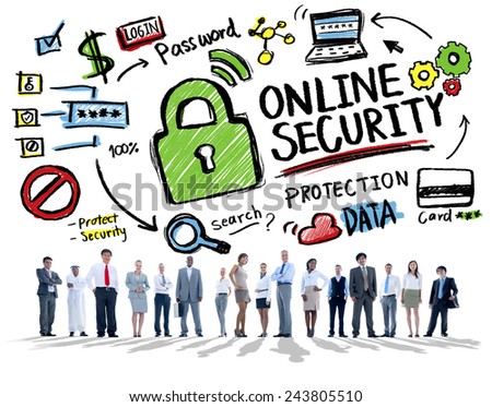 Online Security Protection Internet Safety Business People Concept
