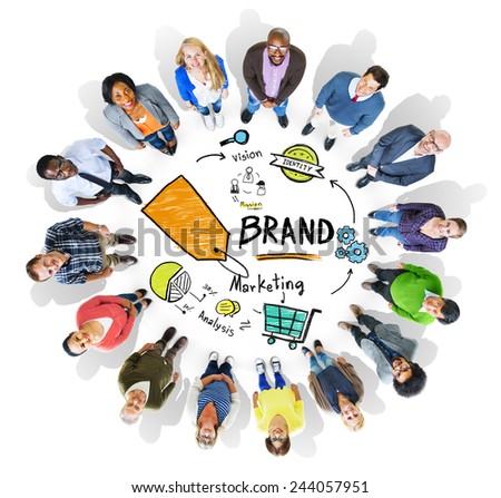 Diverse People Circle Aerial View Marketing Brand Concept