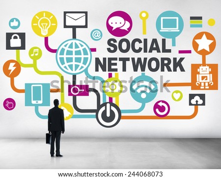 Businessman Planning Strategy Connection Communication Social Network Concept