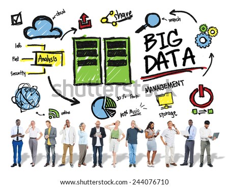 Diversity People Big Data Share Digital Devices Concept