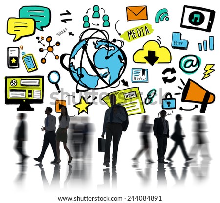 Business People Media Social Network Global Concept