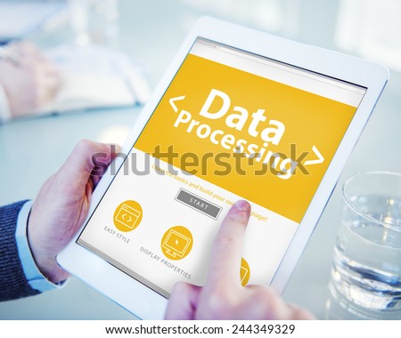 Digital Online Data Processing Technology Office Browsing Concept