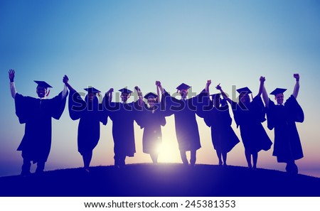 Students Graduation Success Achievement Celebration Happiness Concept