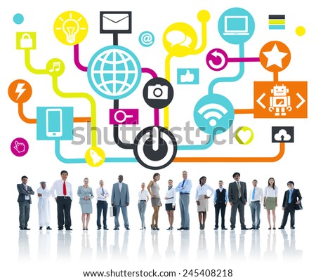 Global Communications Social Networking Business People Online Concept