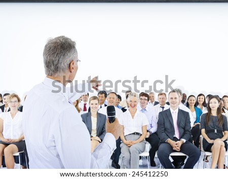 Business People Meeting Leader Speaker Teamwork Concept