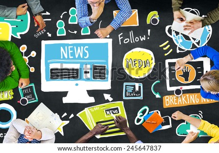 News Breaking News Daily News Follow Media Searching Concept