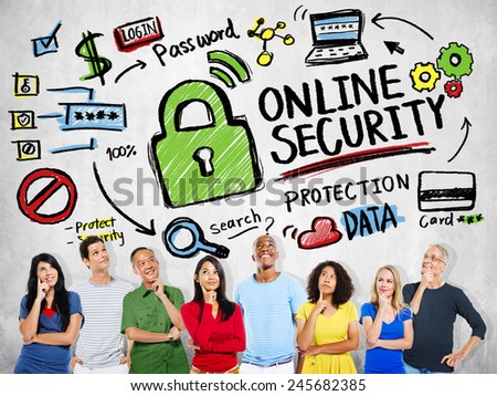 Online Security Protection Internet Safety People Thinking Concept