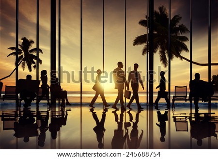Business People Travel Beach Trip Airport Terminal Concept