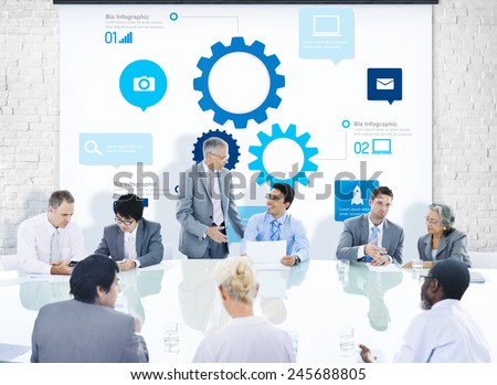 Business People Corporate Meeting Presentation Teamwork Team Concept