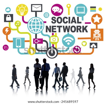 Business People Commuter Walking Communication Social Network Concept