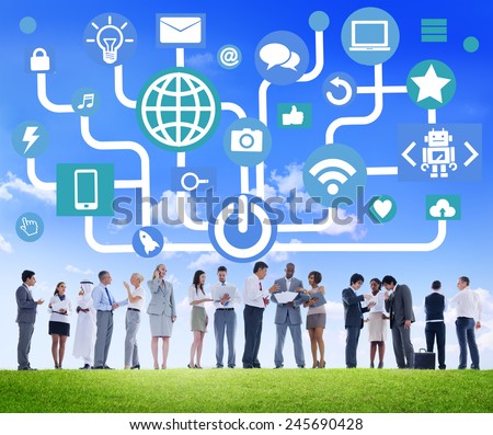 Global Communications Social Networking Business Meeting Online Concept
