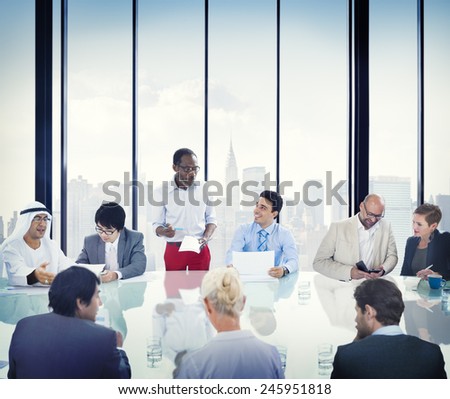 Business People Corporate Meeting Presentation Communication Diversity Concept