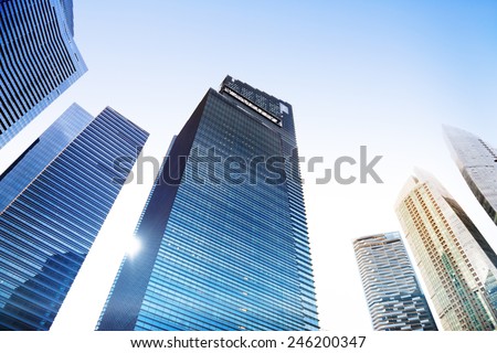 Contemporary Architecture Office Building Cityscape Personal Perspective Concept