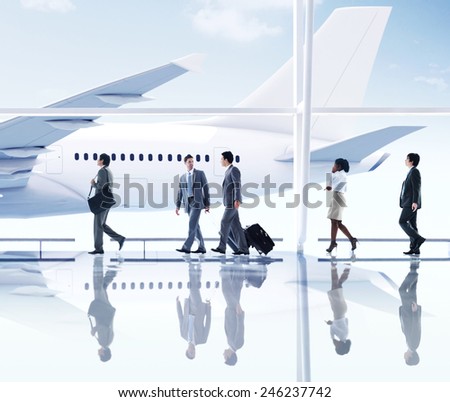 Business People Walking in  the Airport