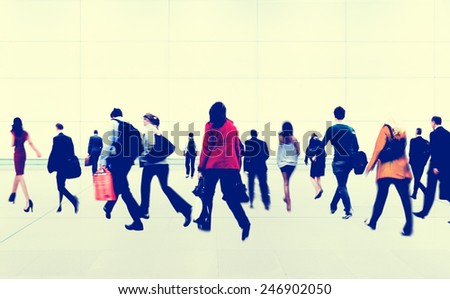 Commuter Buiness People Corporate Rush Hour Travel Concept