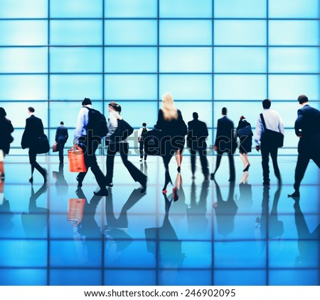 Commuter Buiness People Corporate Rush Hour Travel Concept