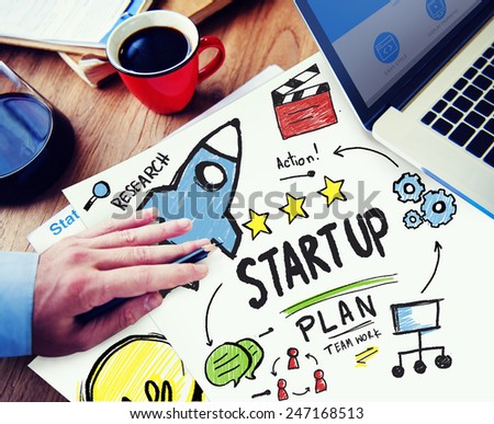 Start Up Business Launch Success Office Working Concept