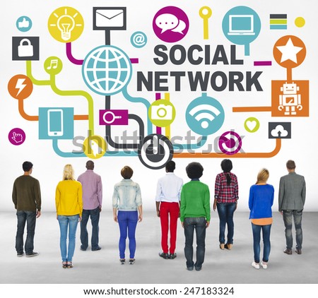 People Togetherness Rear View Communication Social Network Concept