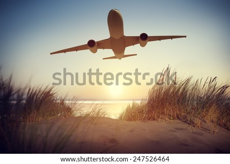 Airplane Travel Destination Outdoors Concept