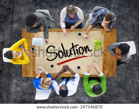 People in a Meeting and Single Word Solution