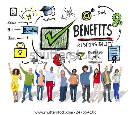 Benefits Gain Profit Earning Income People Celebration Concept