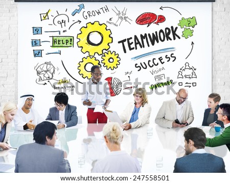 Teamwork Team Together Collaboration Business People Meeting Concept