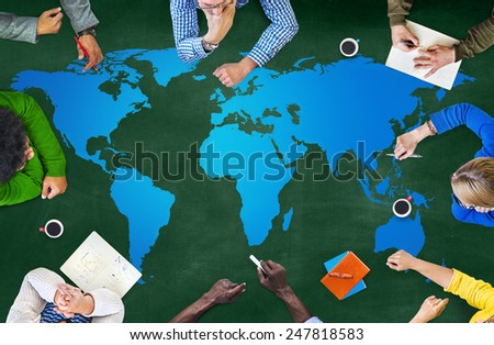 World Map Globe Global Business Concept