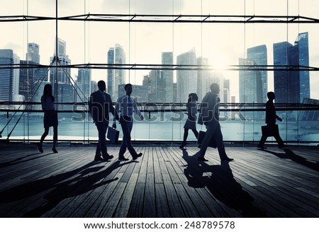 Business People Corporate Walking Commuting City Concept