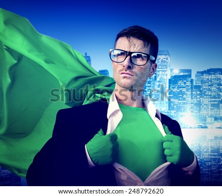 Strong Superhero Professional Leadership Business Victory Concept