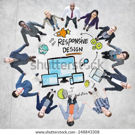 Responsive Design Internet Web Business People Team Concept
