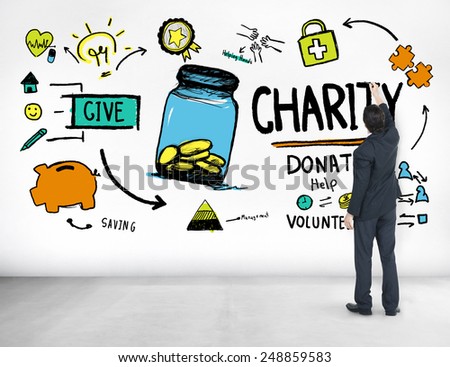 Businessman Planning Strategy Give Help Donate Charity Concept