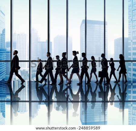 Business People Corporate Travel Walking Office Concept