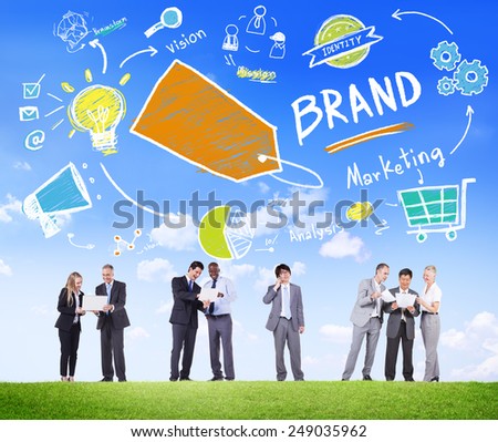 Diverse Business People Meeting Outdoors Marketing Brand Concept