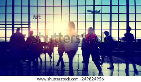 People Commuter Walking Rush Hour Traveling Concept