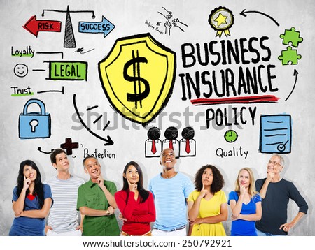 Multiethnic People Planning Safety Risk Business Insurance Concept