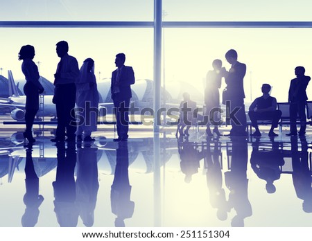 Group of People Airport Business Travel Communication Concept