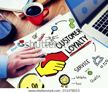 Customer Loyalty Service Support Care Trust Hand Concept
