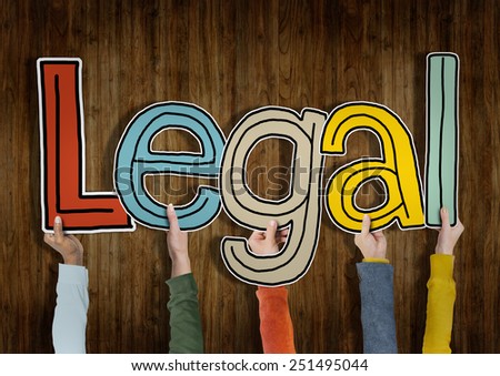 Legal Approve Wooden Wall Hands Up Hold Concept